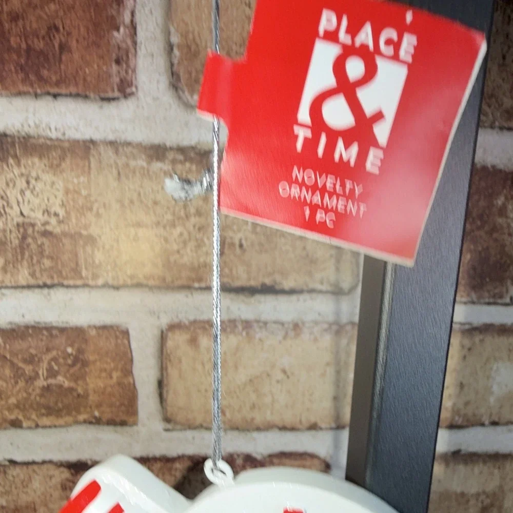 New Place & Time Red & White Megaphone Novelty Christmas Ornament Cheer